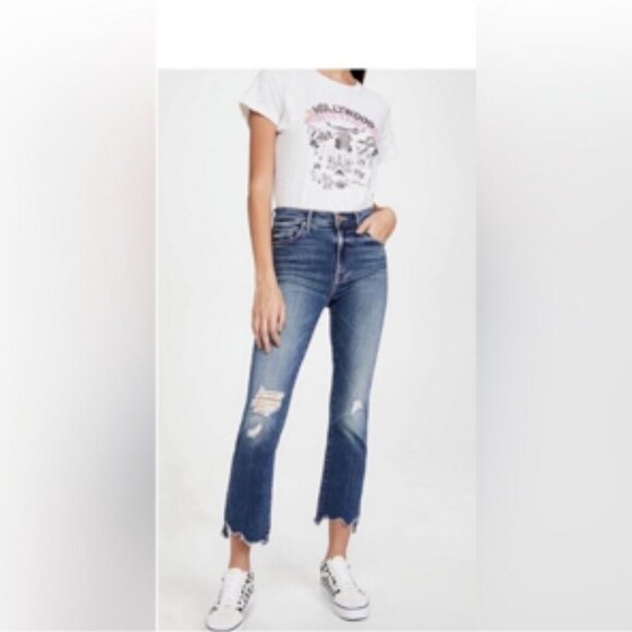 Mother Jeans The Insider Crop Step Chew Denim Jean Dancing On Coals size 26 - Picture 1 of 16